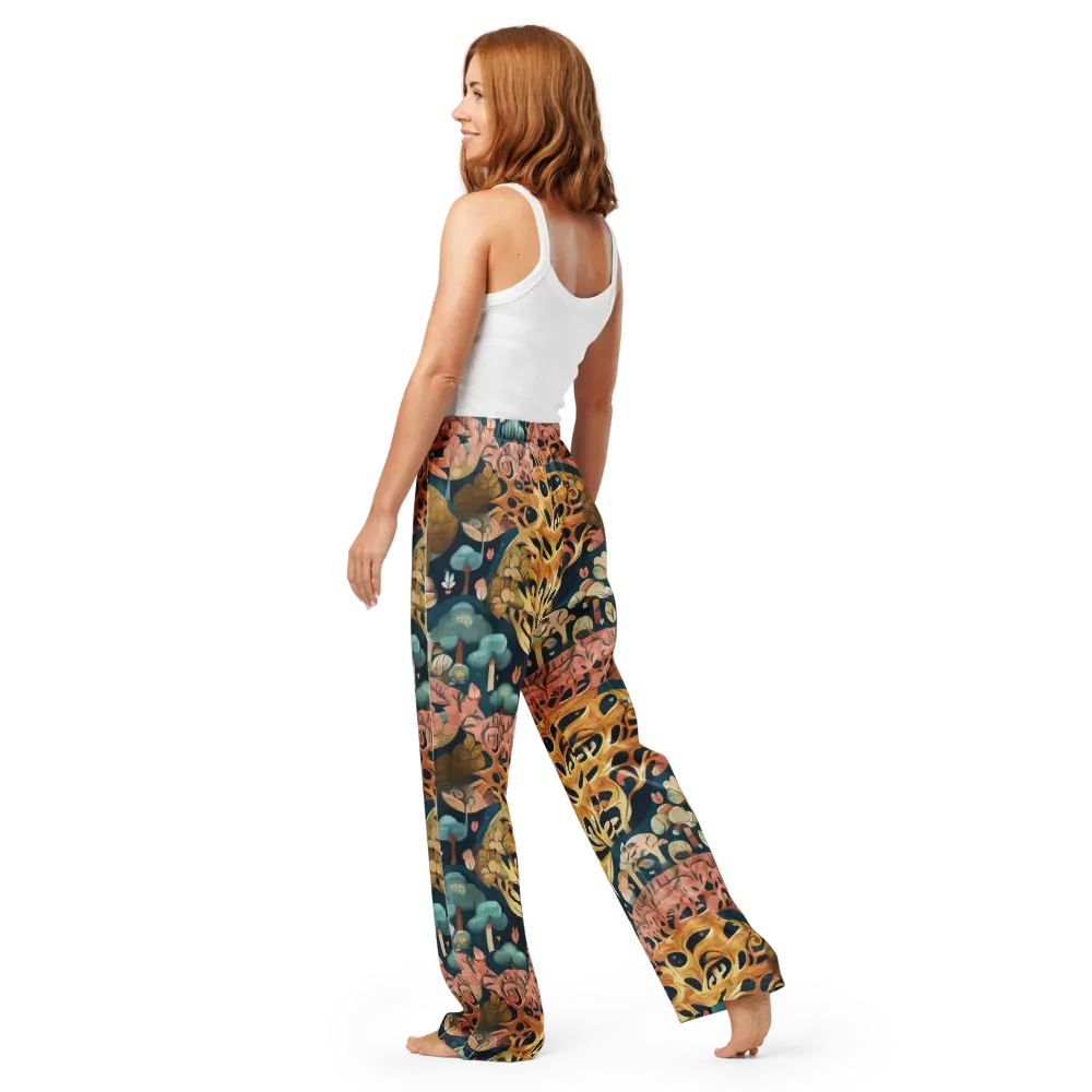 Midnight Mycelium on Women's Pajama Pants — Back