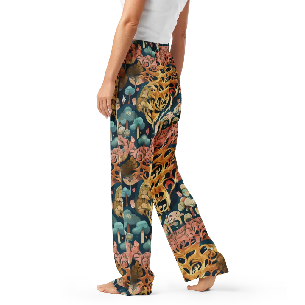 Midnight Mycelium on Women's Pajama Pants — Left