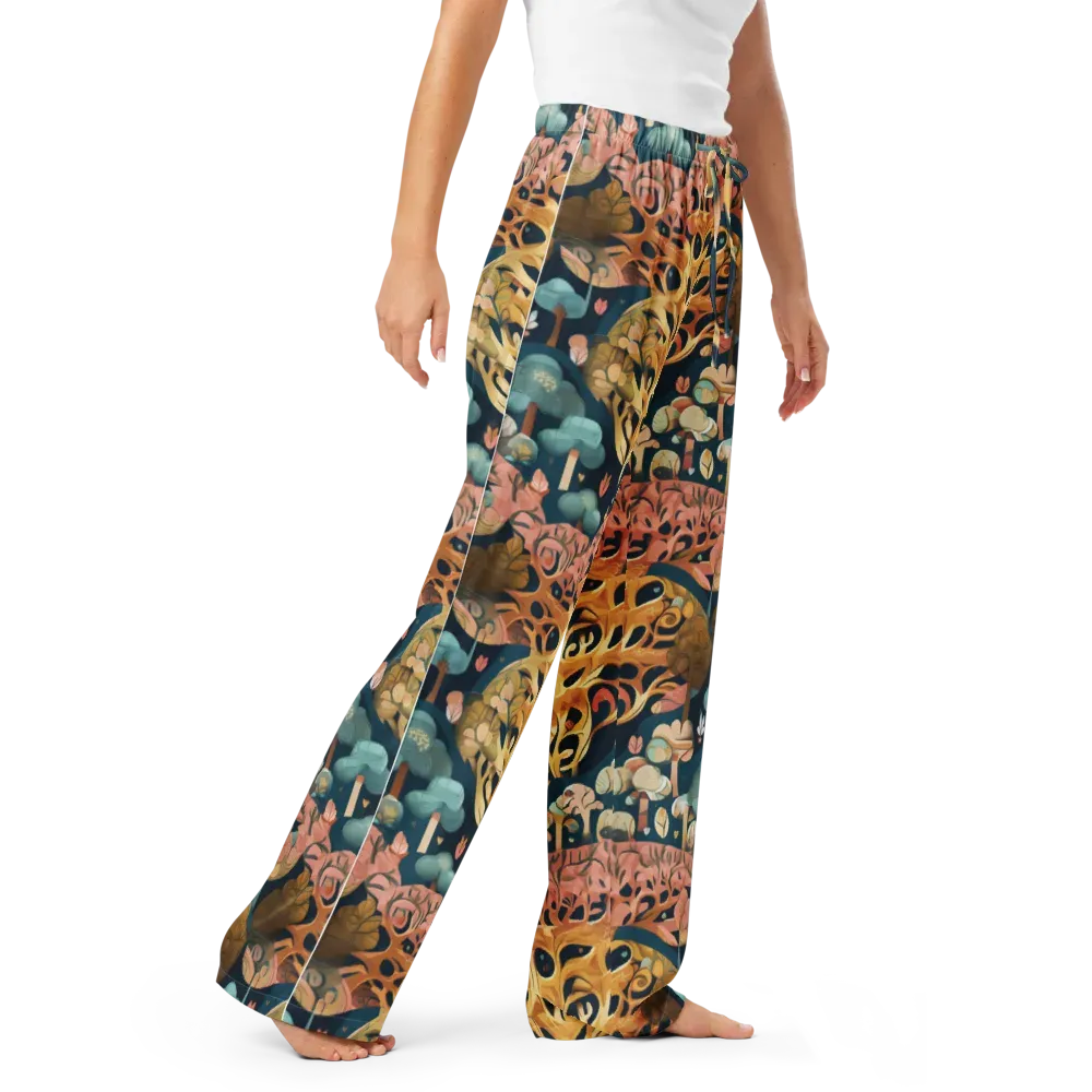 Midnight Mycelium on Women's Pajama Pants — Right Front