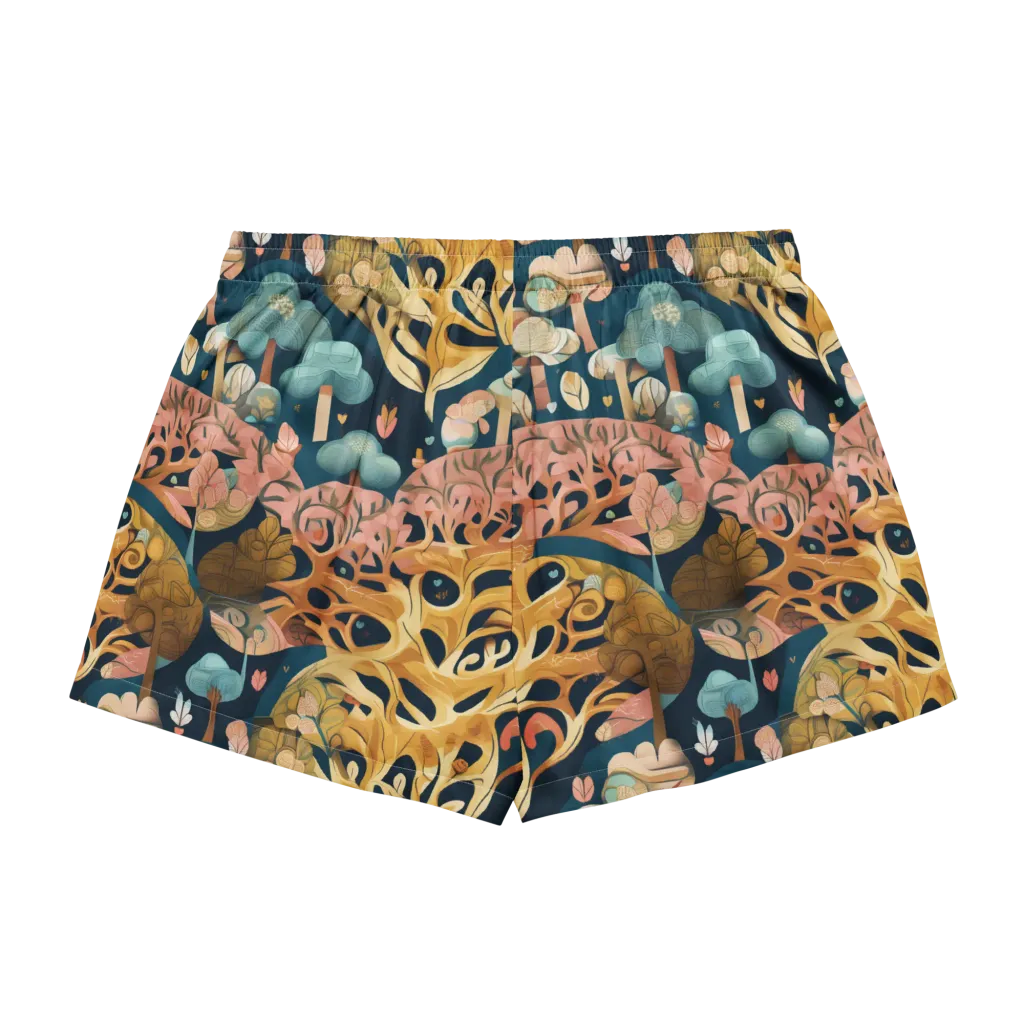 Midnight Mycelium on Women's Pajama Shorts — Back