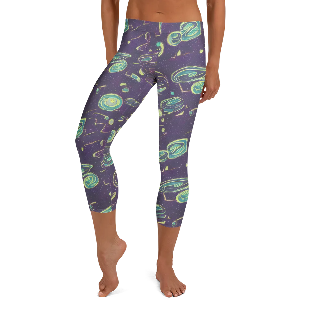 Lunar Lichen on Capri Leggings — Front