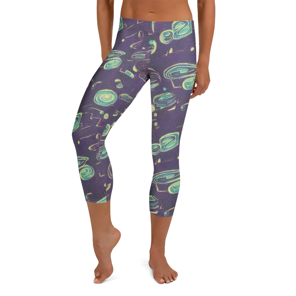 Lunar Lichen on Capri Leggings — Front