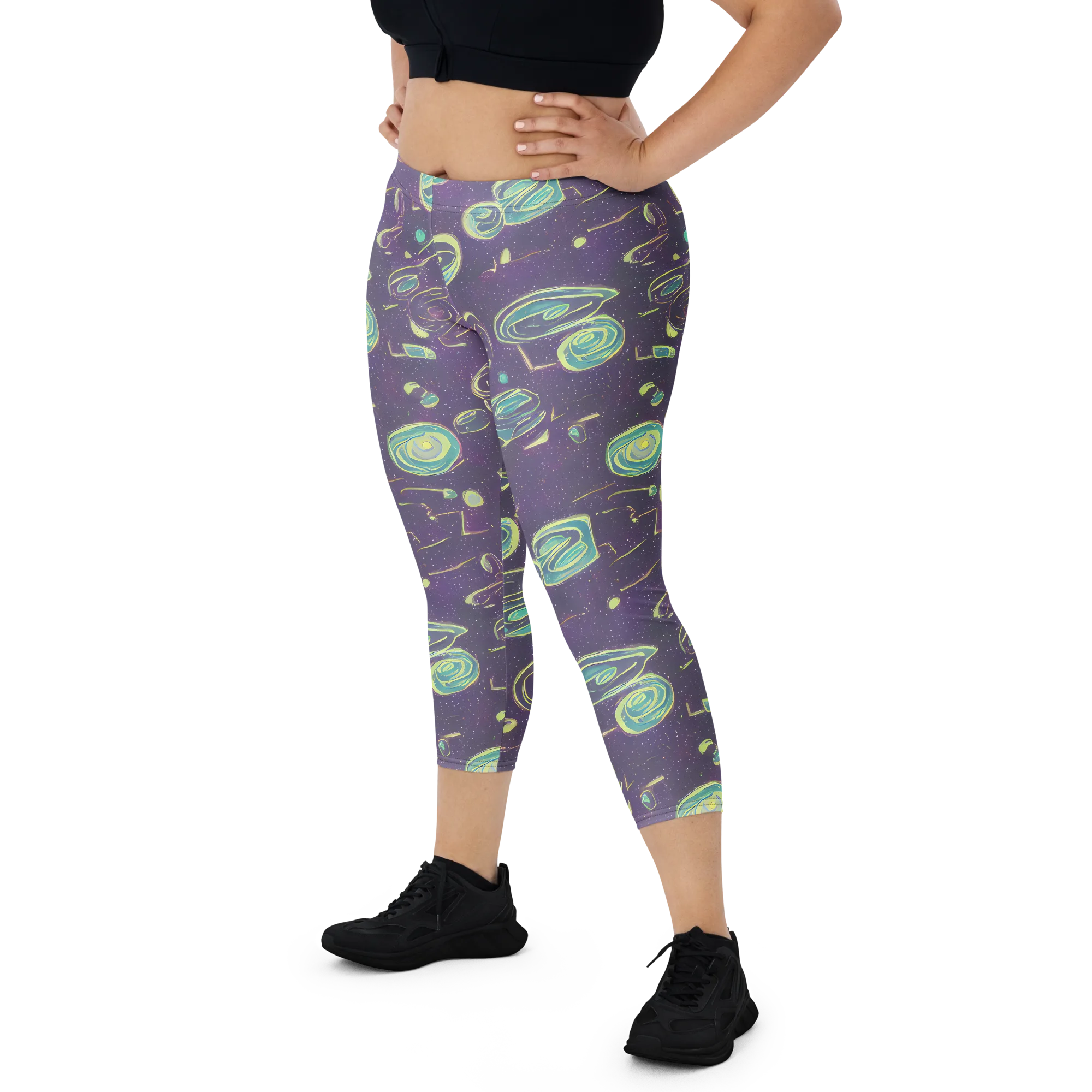 Lunar Lichen on Capri Leggings — Front