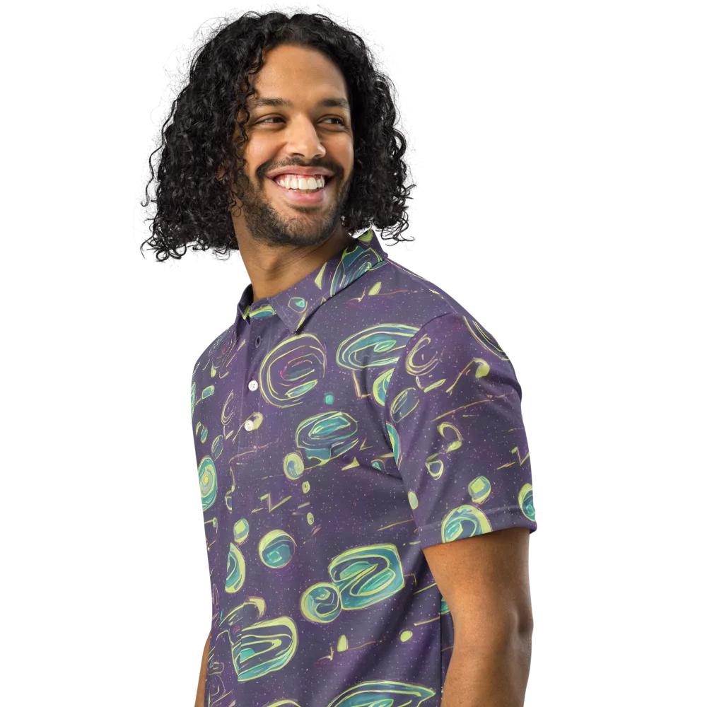Lunar Lichen on Men's Slim Fit Polo Shirt — Left Front