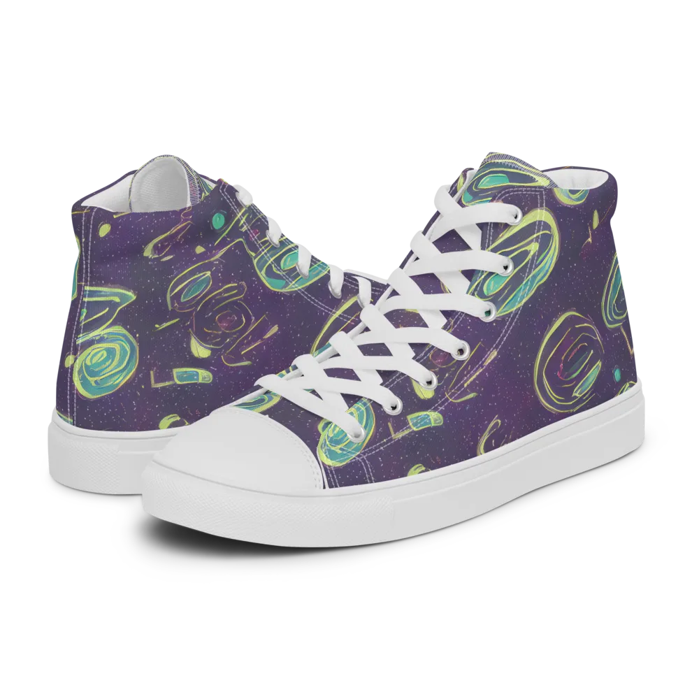 Lunar Lichen on Men's High Top Canvas Shoes — Left