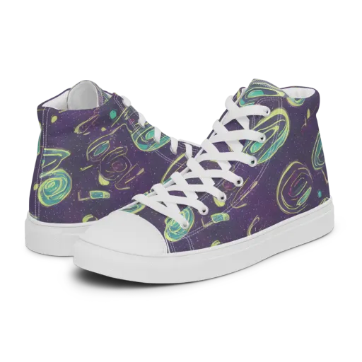 Lunar Lichen on a Men's High Top Canvas Shoes
