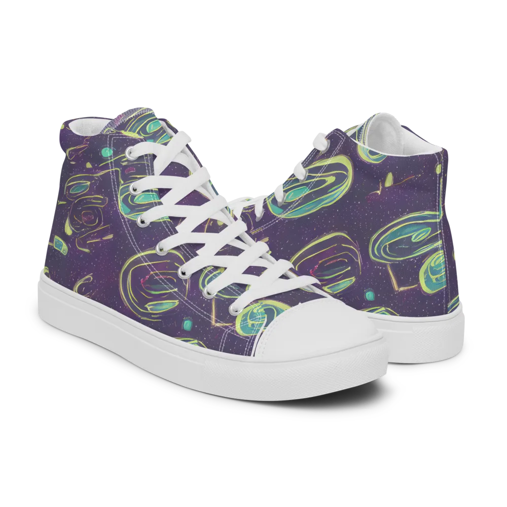 Lunar Lichen on Men's High Top Canvas Shoes — Right