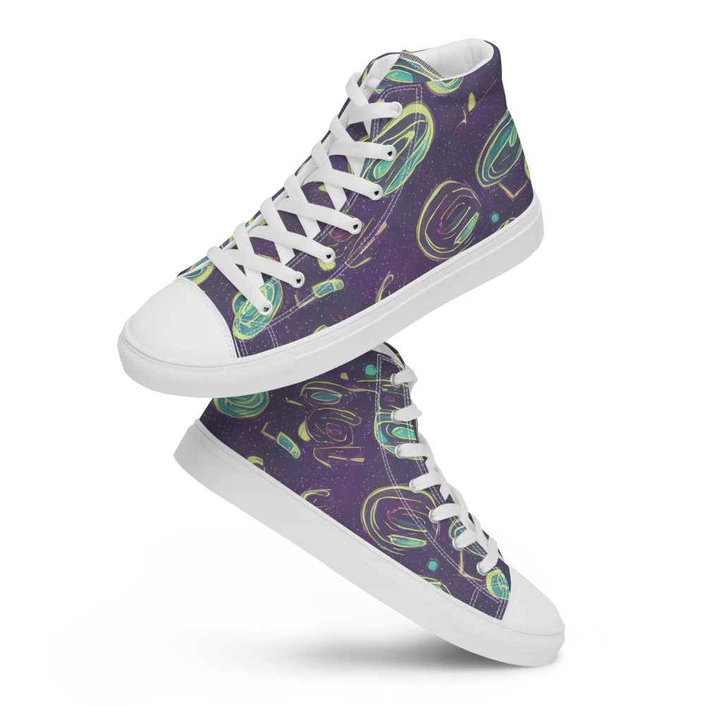 Lunar Lichen on Men's High Top Canvas Shoes — Front