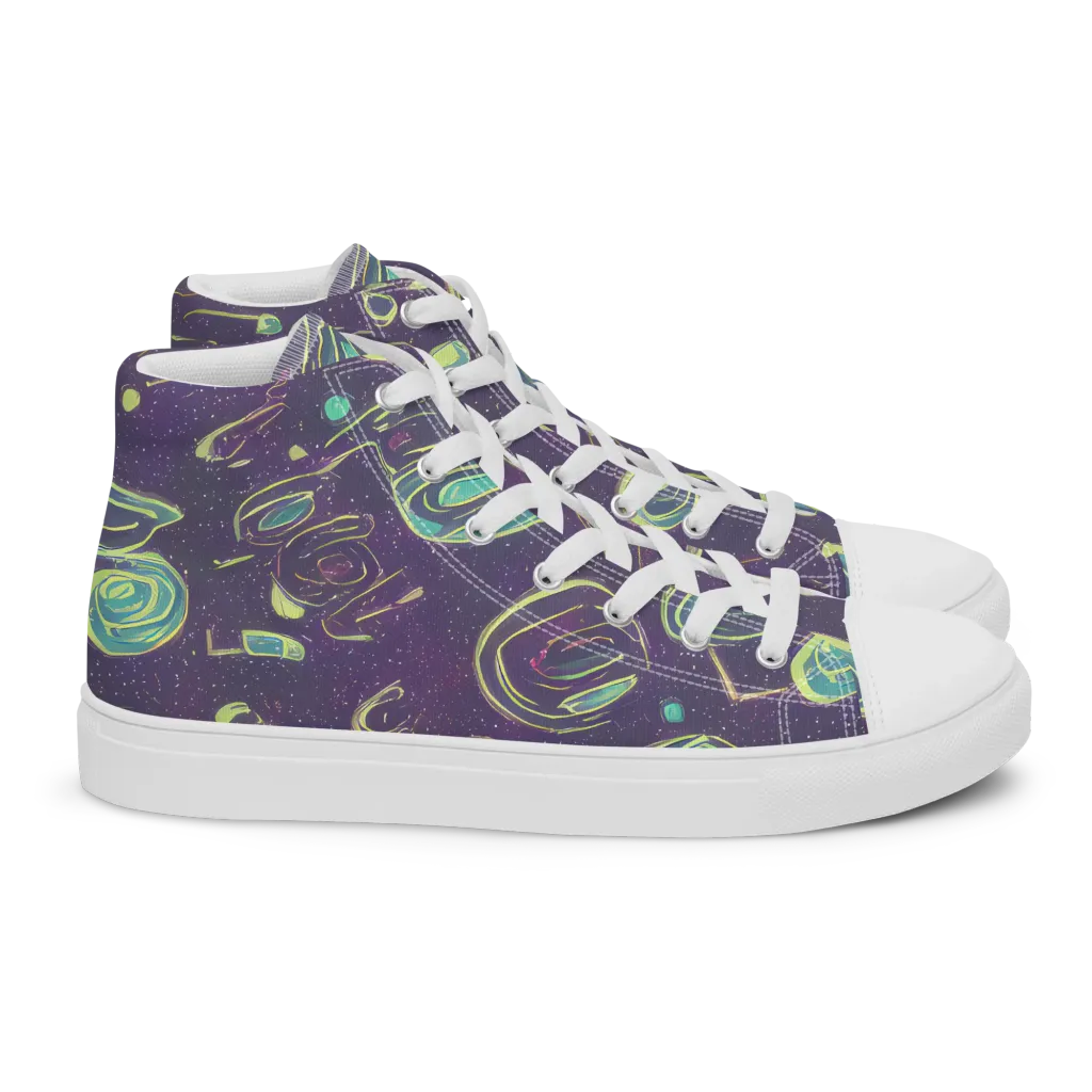 Lunar Lichen on Women's High Top Canvas Shoes — Right