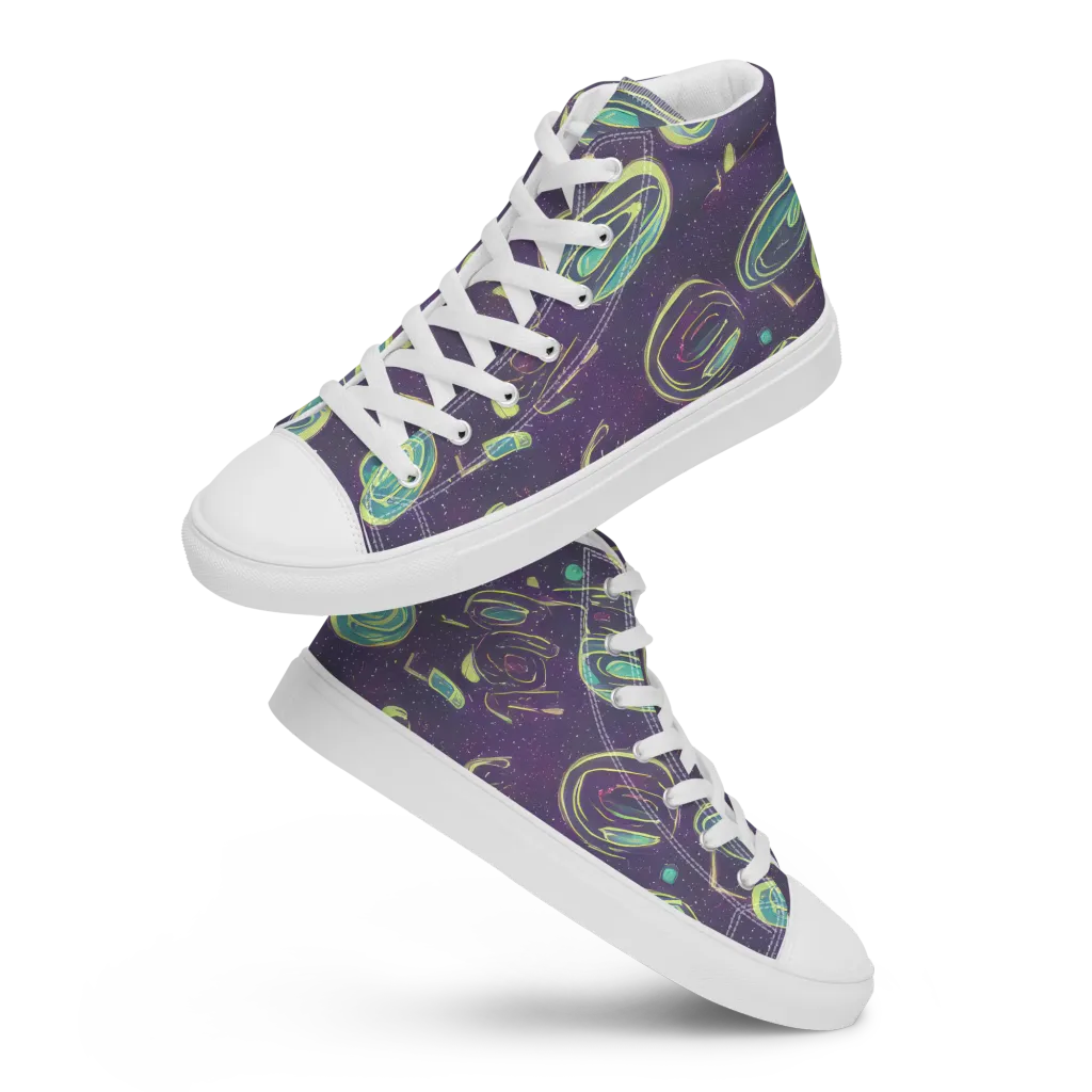 Lunar Lichen on Women's High Top Canvas Shoes — Front