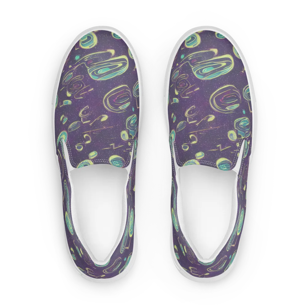 Lunar Lichen on Men's Slip-On Canvas Shoes — Front