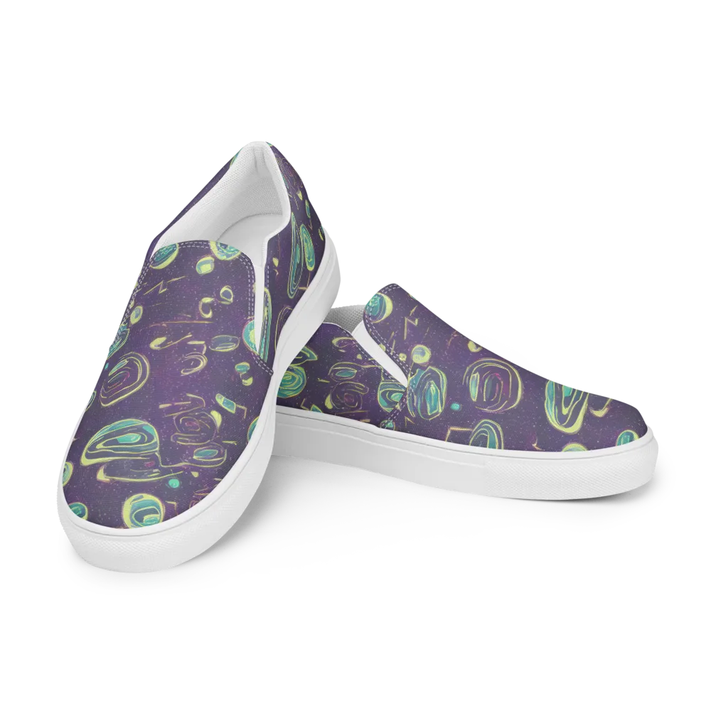 Lunar Lichen on Men's Slip-On Canvas Shoes — Left Front