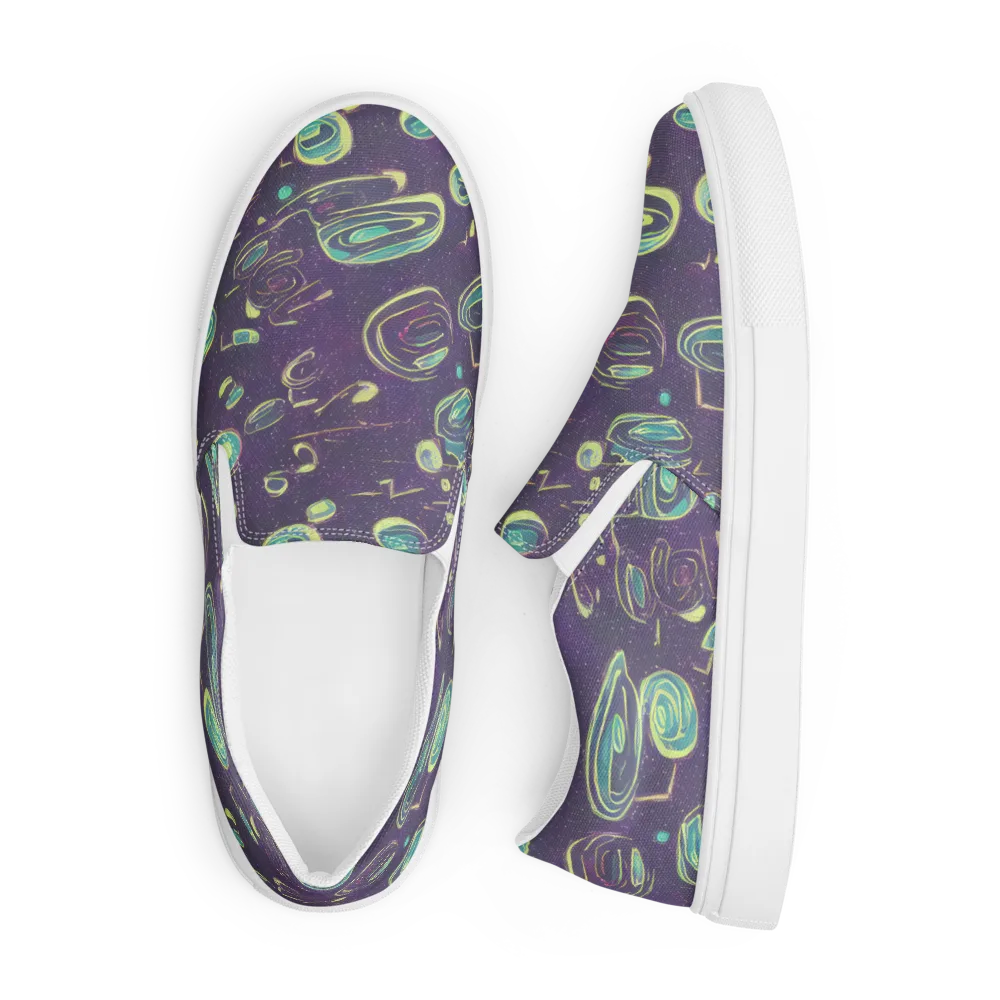 Lunar Lichen on Men's Slip-On Canvas Shoes — Front