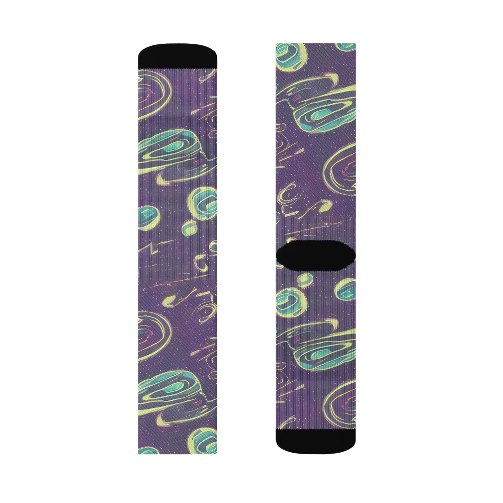 Lunar Lichen on Socks — Left Sock