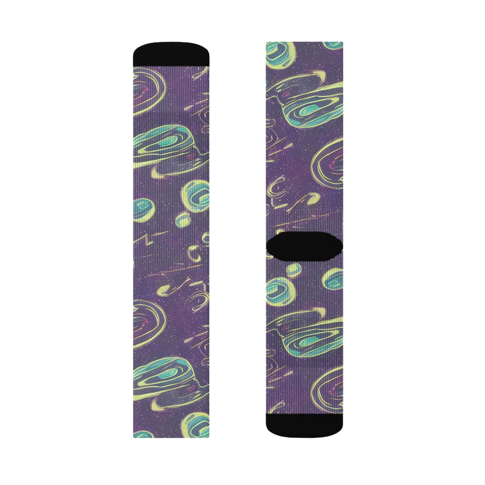 Lunar Lichen on Socks — Right Sock