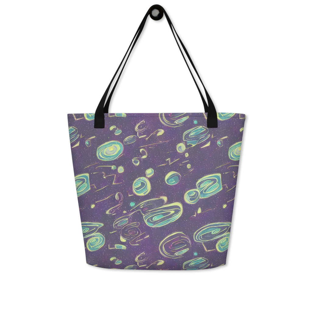 Lunar Lichen on Large Tote Bag W/ Pocket — Front