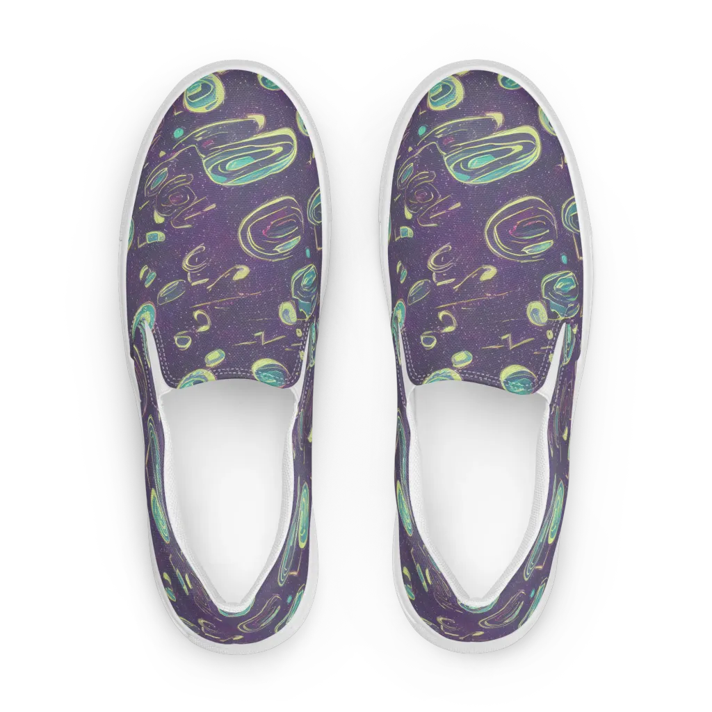 Lunar Lichen on Women's Slip-On Canvas Shoes — Front