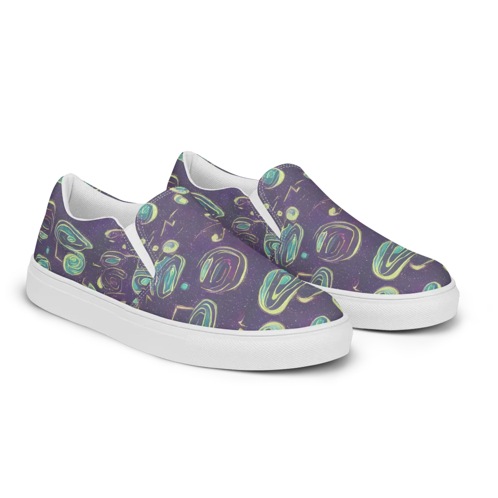 Lunar Lichen on Women's Slip-On Canvas Shoes — Right Front