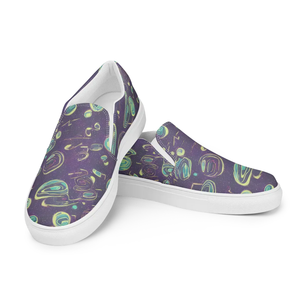 Lunar Lichen on Women's Slip-On Canvas Shoes — Left Front