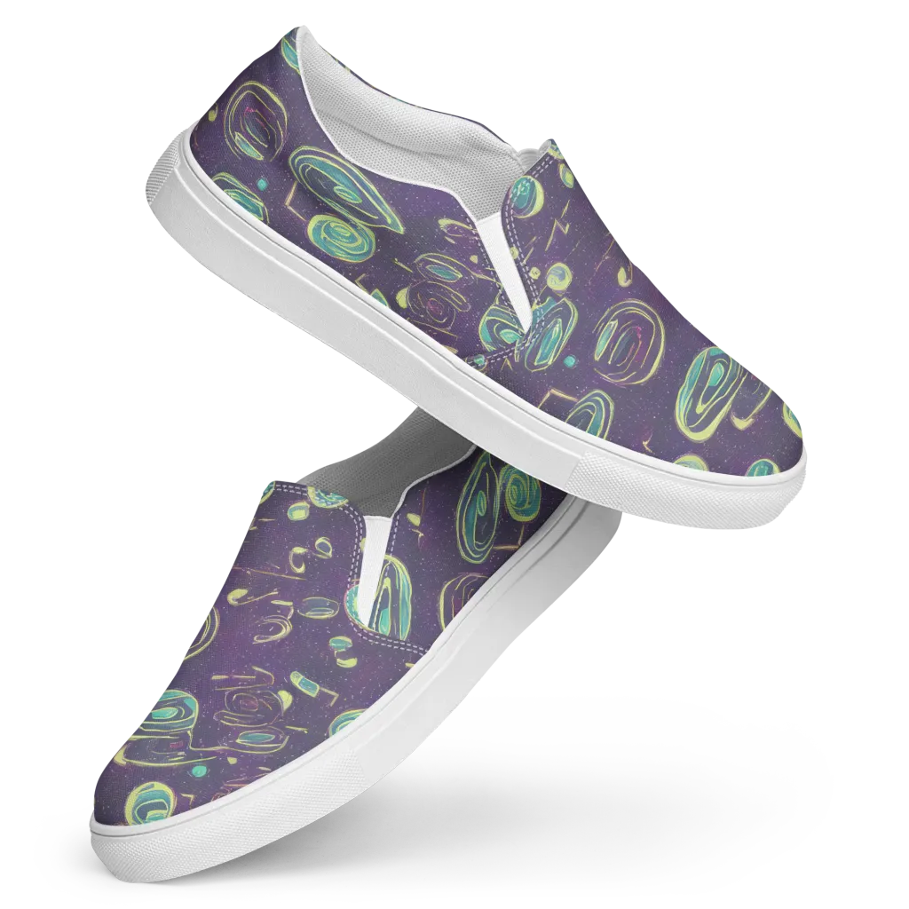 Lunar Lichen on Women's Slip-On Canvas Shoes — Front