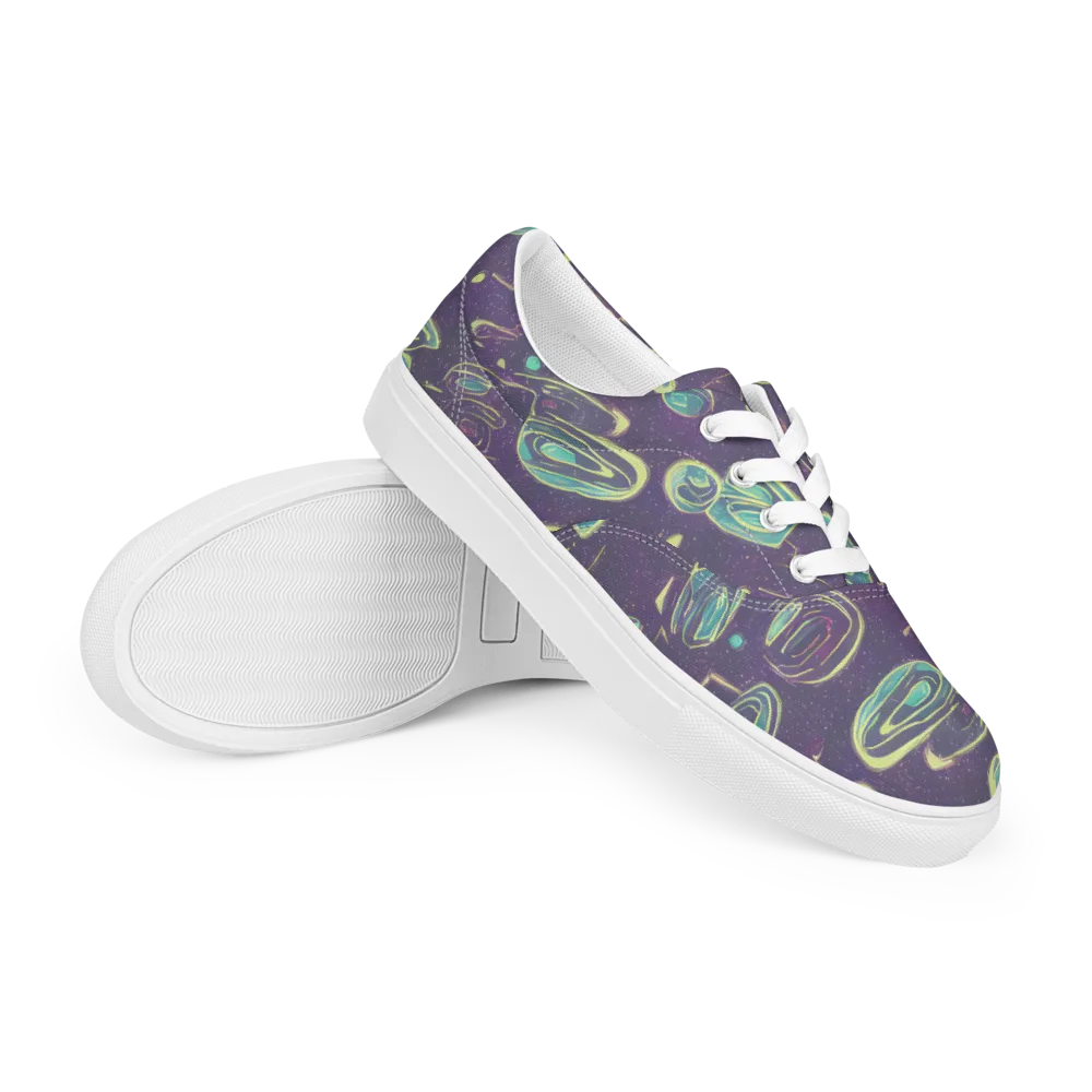 Lunar Lichen on Men's Lace-Up Canvas Shoes — Right Front