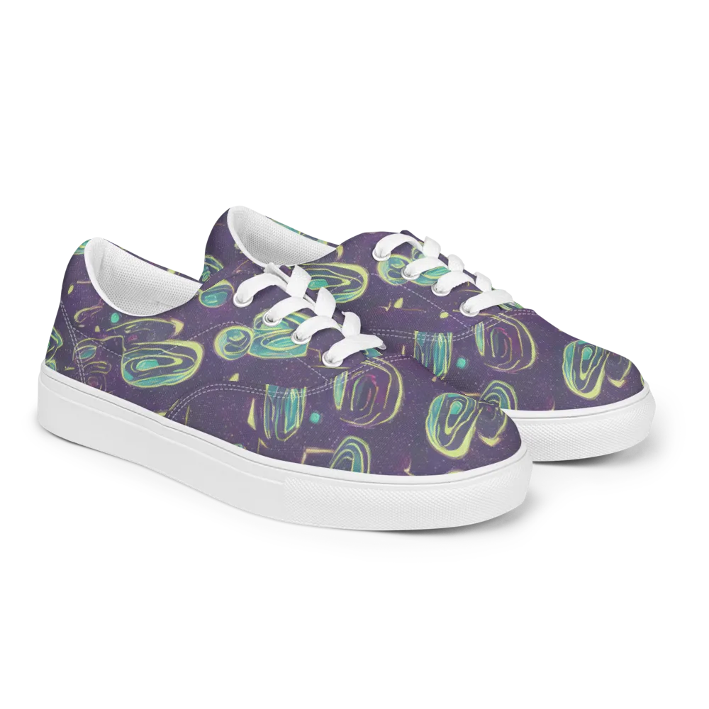 Lunar Lichen on Men's Lace-Up Canvas Shoes — Right Front