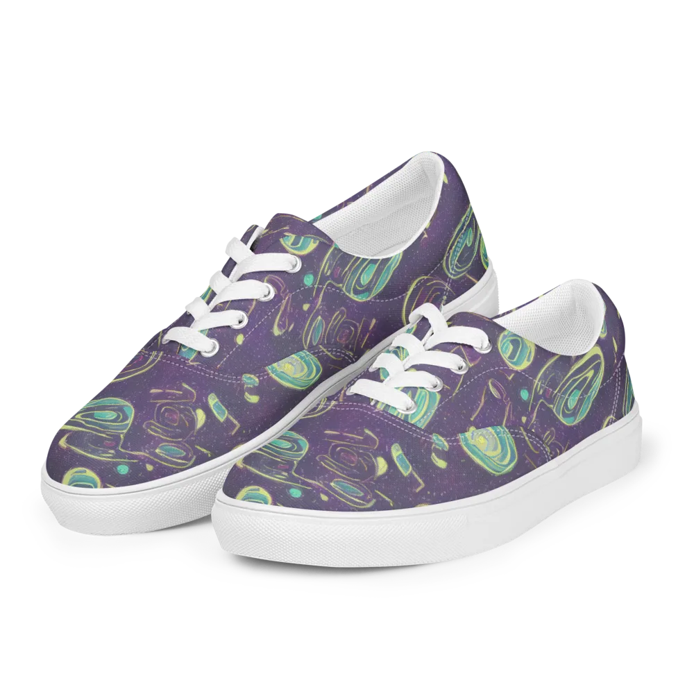 Lunar Lichen on Men's Lace-Up Canvas Shoes — Left Front