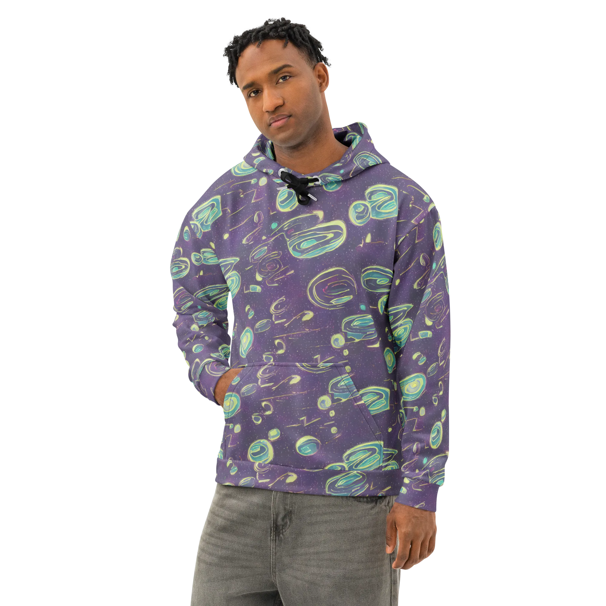Lunar Lichen on Cotton Hoodie — Left Front