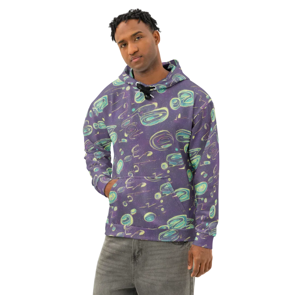 Lunar Lichen on Cotton Hoodie — Left Front