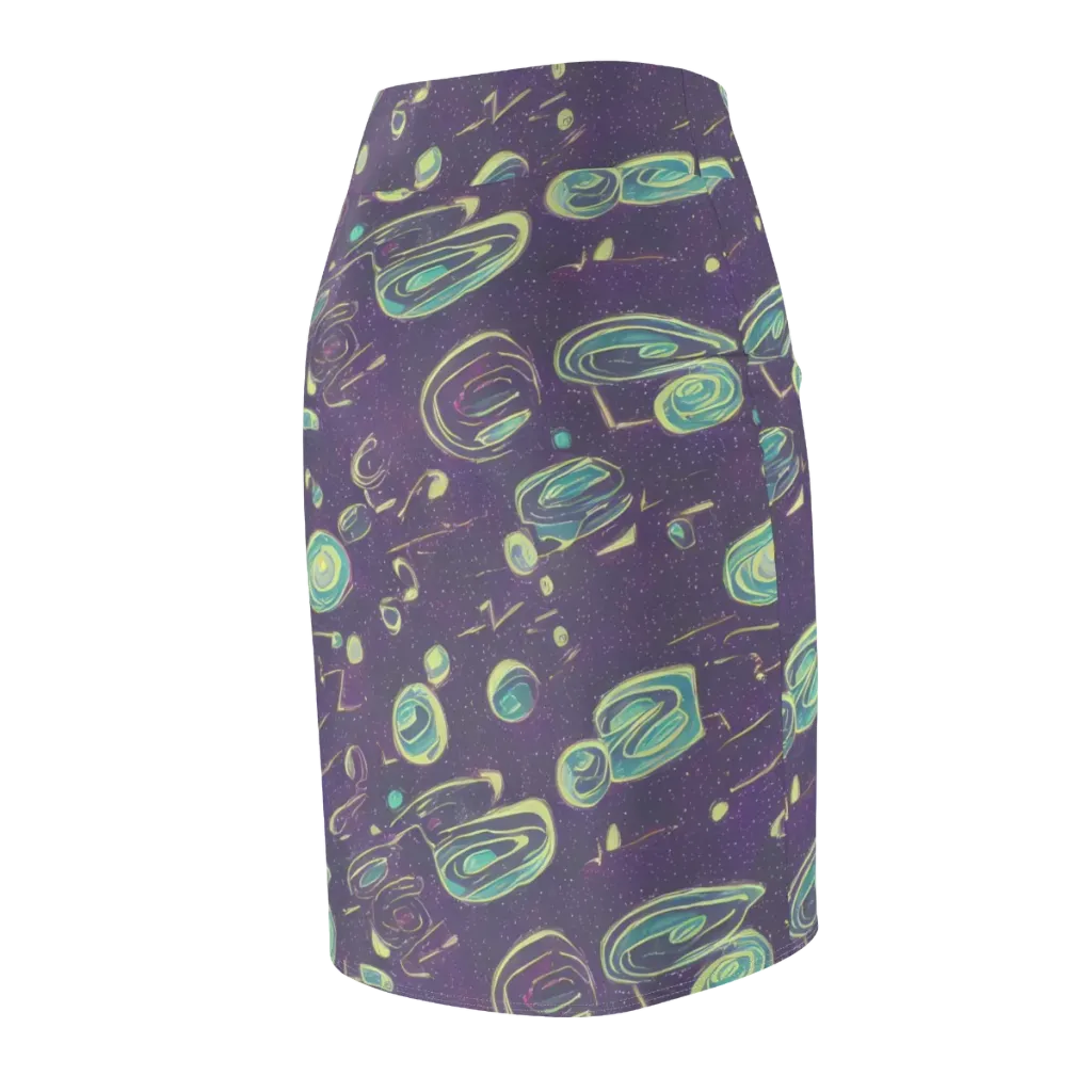 Lunar Lichen on Pencil Skirt — Back Side