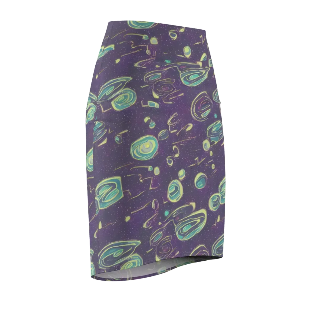 Lunar Lichen on Pencil Skirt — Front Side