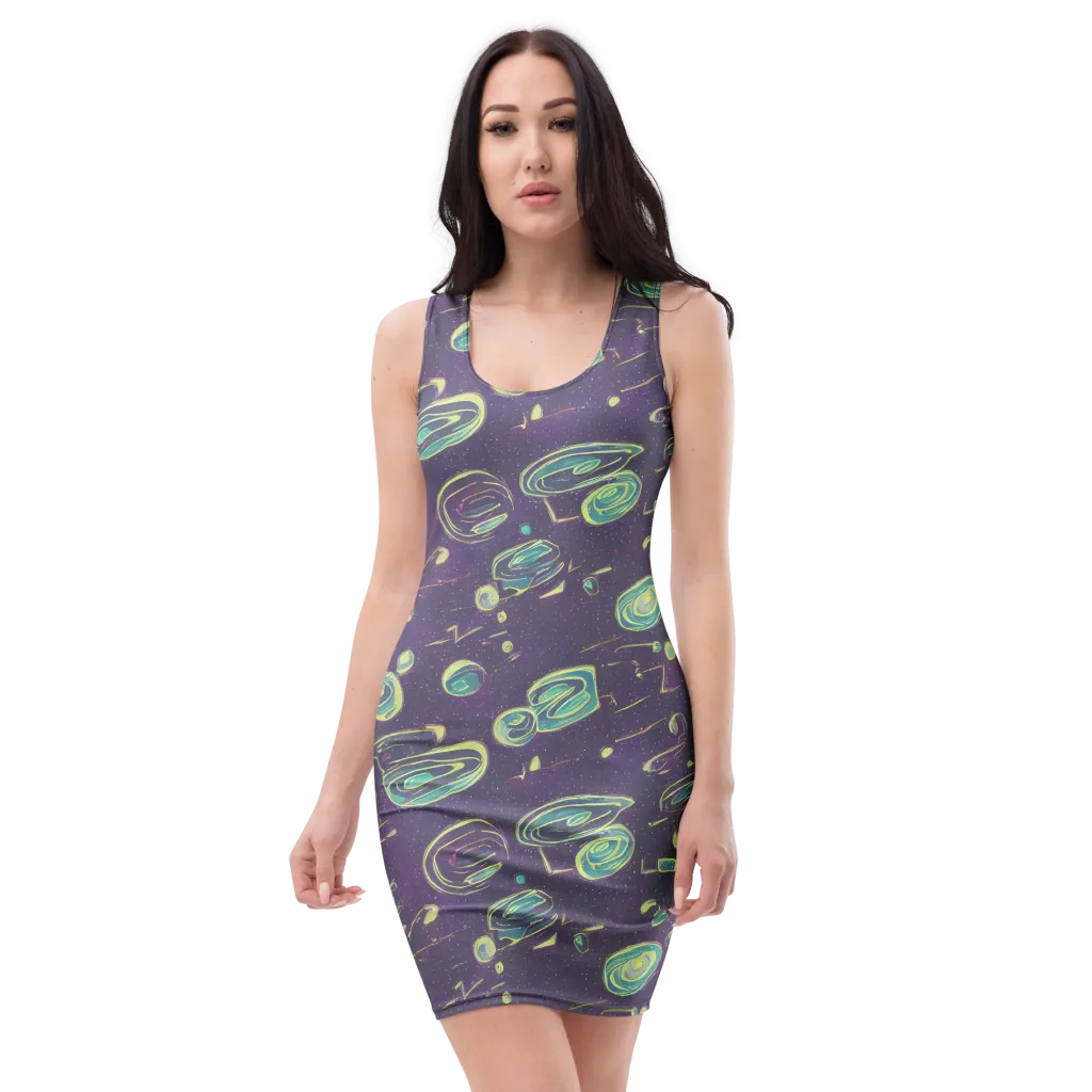 Lunar Lichen on Bodycon Dress — Front