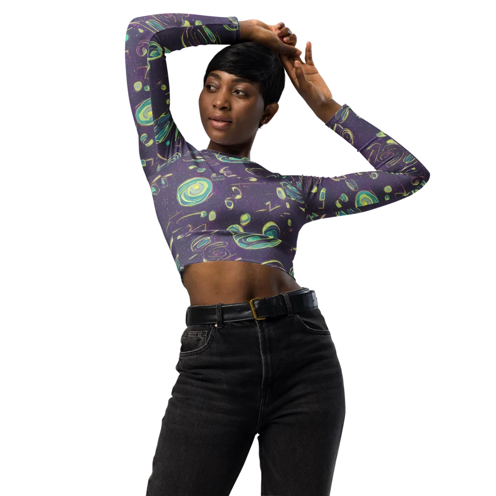 Lunar Lichen on Long Sleeve Crop Top — Front