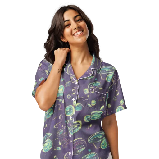 Lunar Lichen on a Women's Short Sleeve Pajama Top