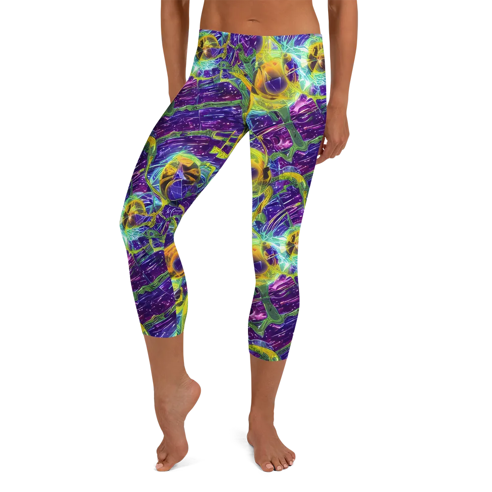 Electric Nectar on Capri Leggings — Front