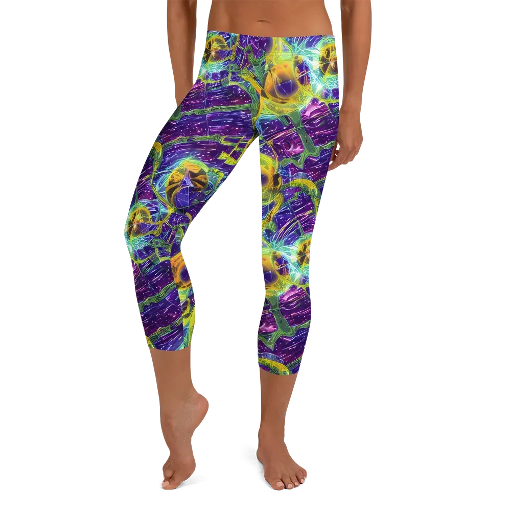 Electric Nectar on Capri Leggings — Front