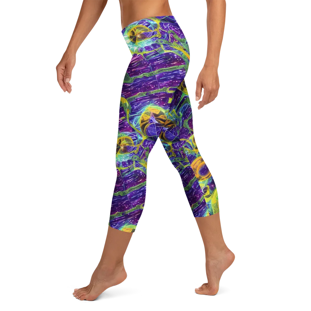 Electric Nectar on Capri Leggings — Left