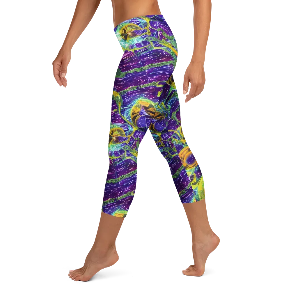 Electric Nectar on Capri Leggings — Left
