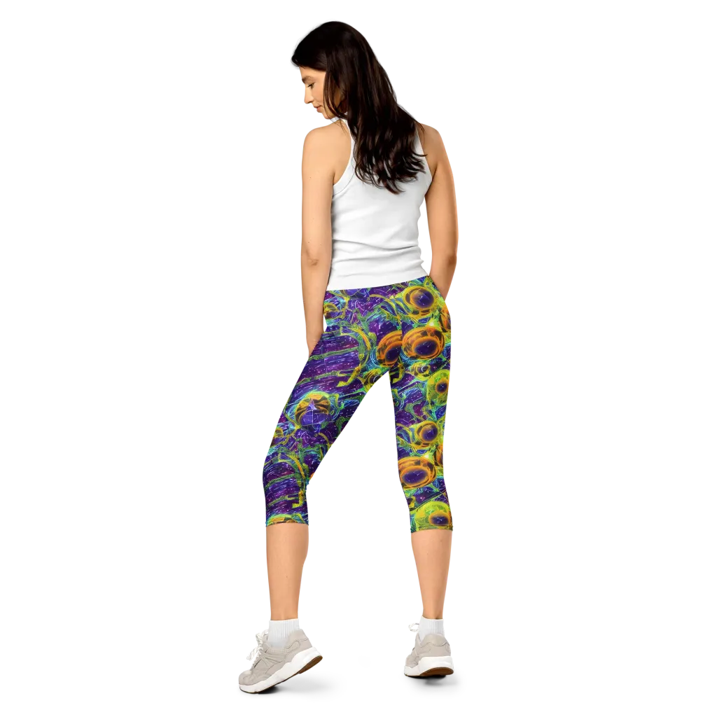 Electric Nectar on Capri Leggings — Back