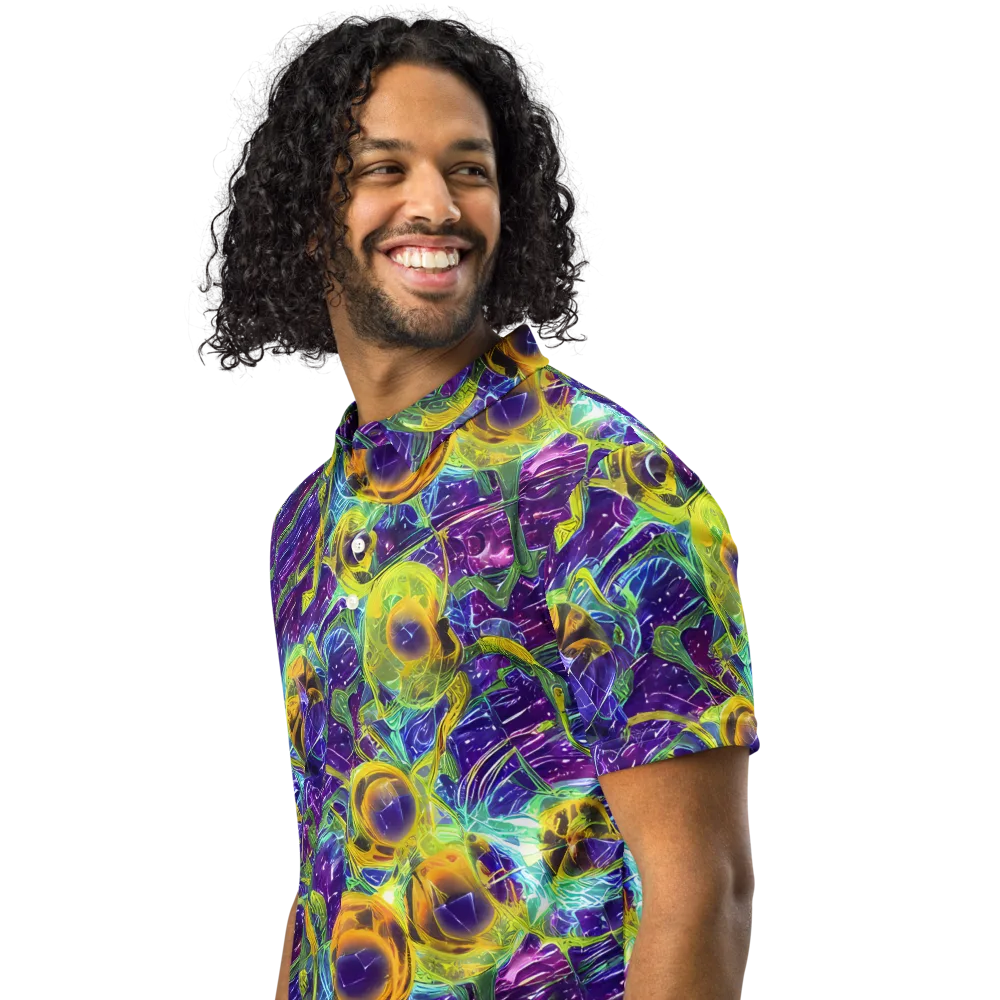 Electric Nectar on Men's Slim Fit Polo Shirt — Left Front