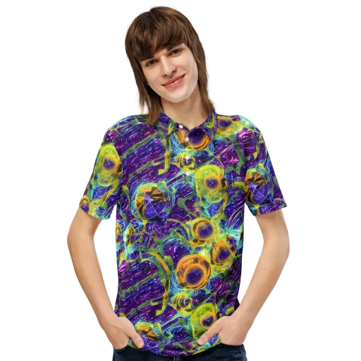 Electric Nectar on a Men's Slim Fit Polo Shirt