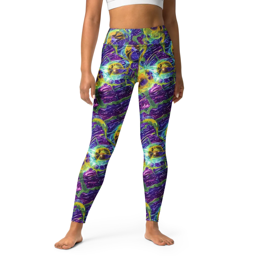 Electric Nectar on Yoga Leggings — Front