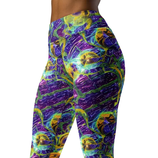 Electric Nectar on a Yoga Leggings