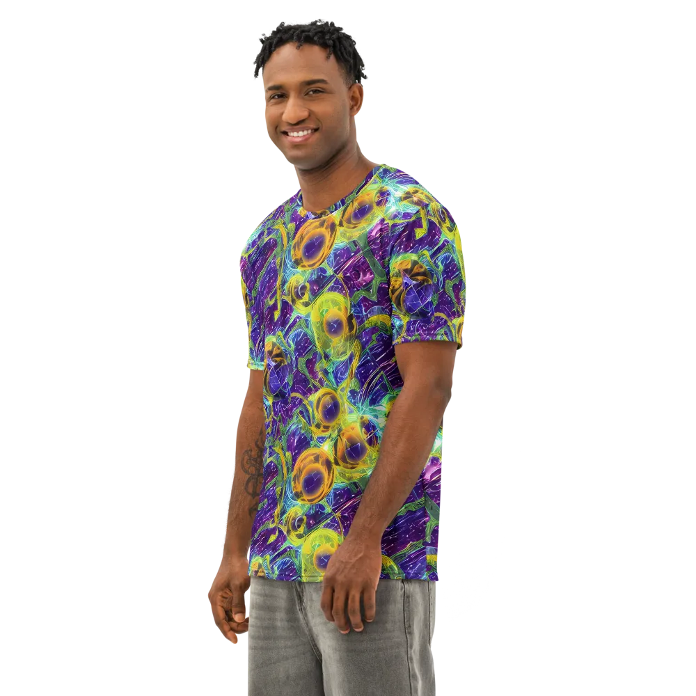 Electric Nectar on Men's Cotton Crew Neck T-Shirt — Left Front