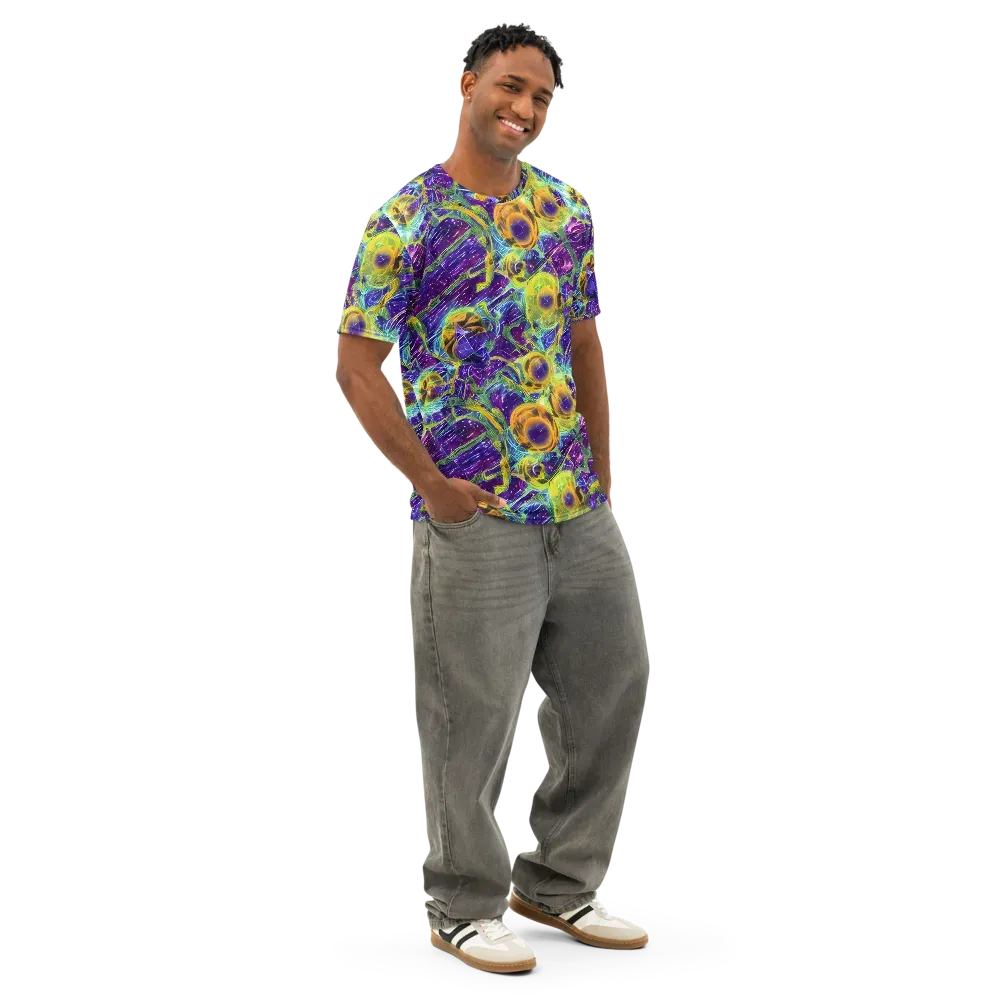 Electric Nectar on Men's Cotton Crew Neck T-Shirt — Right Front