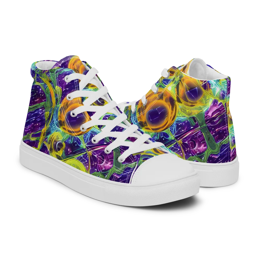 Electric Nectar on Men's High Top Canvas Shoes — Right