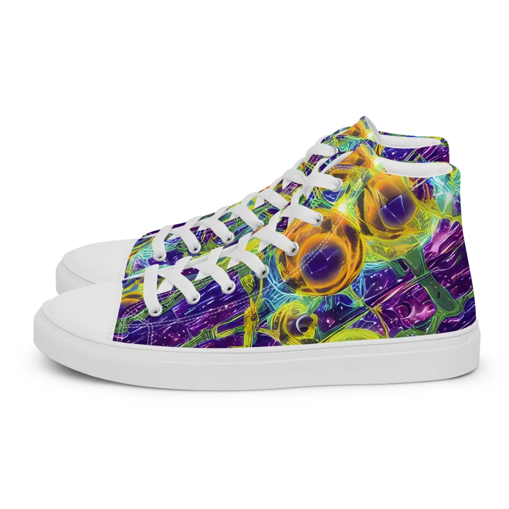 Electric Nectar on Women's High Top Canvas Shoes — Left