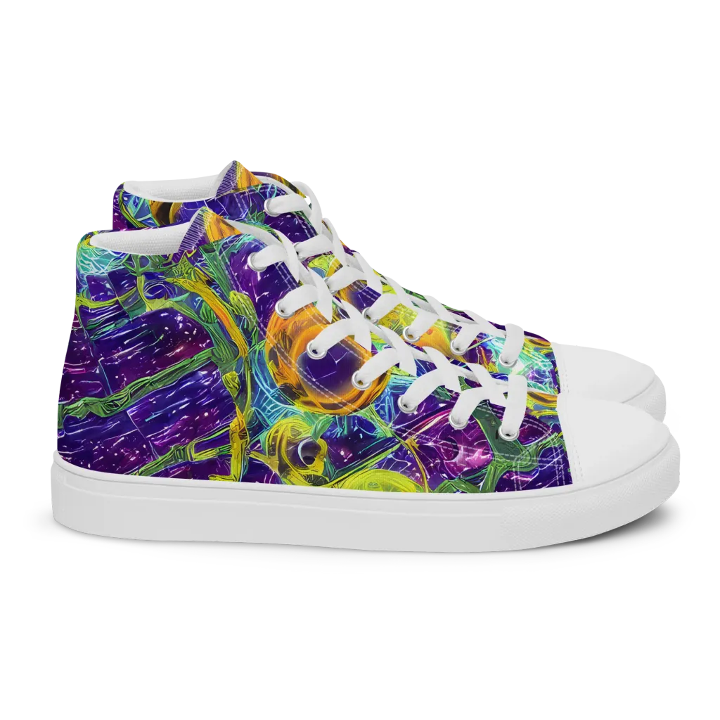 Electric Nectar on Women's High Top Canvas Shoes — Right