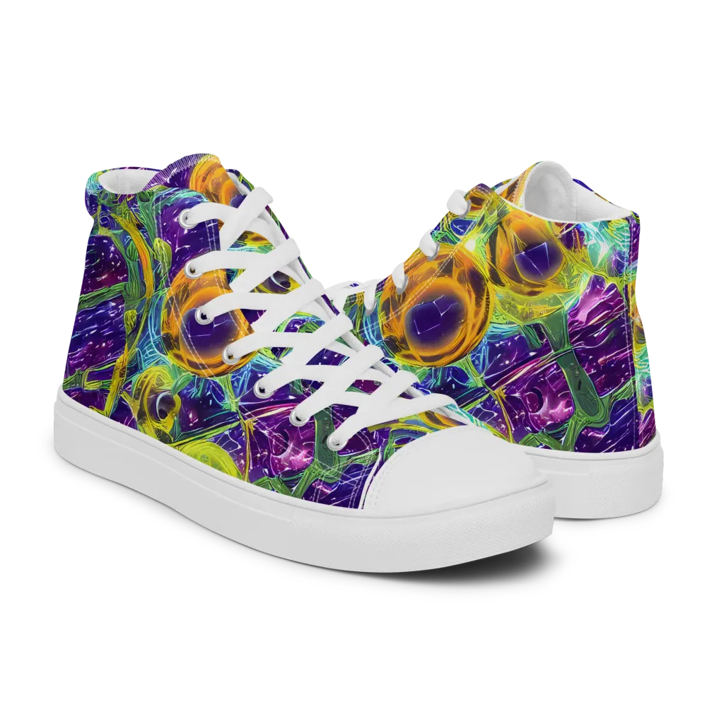 Electric Nectar on Women's High Top Canvas Shoes — Right