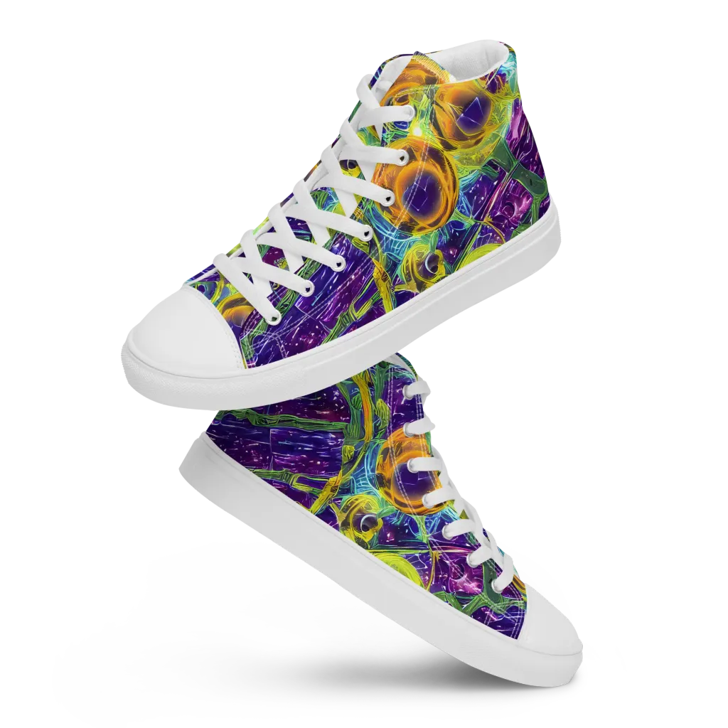 Electric Nectar on Women's High Top Canvas Shoes — Front